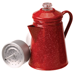 RED 8-CUP COFFEE PERCOLATOR