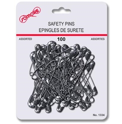 SAFETY PINS,NICKEL--100pcs, CD