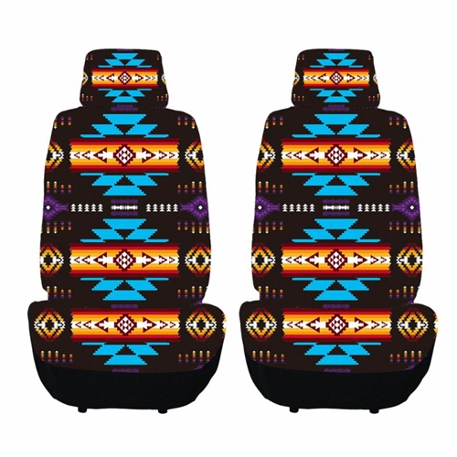 Southwest  PRINTED AUTO SEAT COVER SET - BLACK
